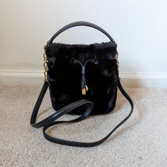 Lauren Ralph Lauren Handbags - Lauren Ralph Lauren Faux Fur Mini Bucket Bag - EUC